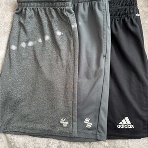 Adidas Gray and Black Athletic Shorts Trio